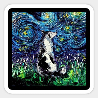 Border Collie Starry Night Sticker